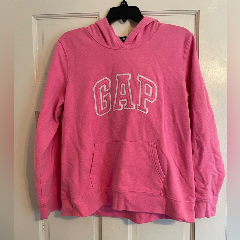 Gap Pink Neon Hooded Sweatshirt Hoodie LS Top